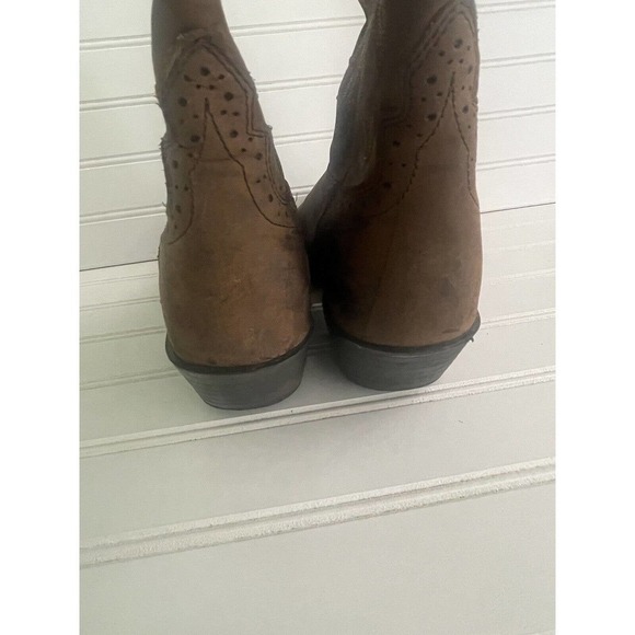 Justin Buck Mens Buck Brown Leather Cowboy Western Boots 8.5B - Picture 12 of 13